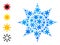 Christmas Collage Black Sun Icon of Snow Flakes