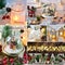 Christmas collage with retro style home decorations