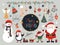 Christmas collection with seasonal elements, Santa and snowman