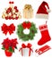 Christmas collection Set stocking gifts wreath decoration