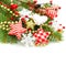 Christmas colorful decorations background border