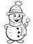 Christmas Colouring page Snowman