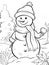 Christmas Colouring page Snowman