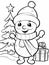 Christmas Colouring page Snowman