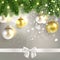 Christmas Congratulatory Background with Christmas Balls