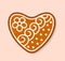 Christmas cookie heart love wedding cake vector sweet desserts cooked food traditional cakes for Xmas dinner and teatime