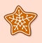 Christmas cookie star cake vector sweet desserts cooked food traditional cakes for Xmas dinner and teatime illustration