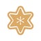 Christmas cookie - vector. Gingerbread cookie. Star. Snowflake cookie isolated