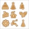 Christmas cookie vector icons set