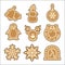 Christmas cookie vector icons set