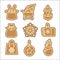 Christmas cookie vector icons set