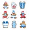 Christmas cookies - funny blue decorated cookies greeting set