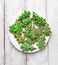 Christmas cookies, glazed christmas tree shape on a plate