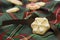 Christmas cookies on green tartan