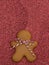 Christmas cookies on red glitter background. Christmas baking. Making gingerbread christmas cookies. Christmas concept. Copy space