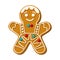 Christmas cookies in the shape of a gingerbread man. Festive homemade sweets on a white background. Vector illustration