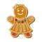 Christmas cookies in the shape of a gingerbread woman.Festive homemade sweets on a white background. Vector illustration