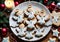 Christmas Cookies In The Shapes Of Angels, On A Festive Platter. Generative AI