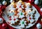 Christmas Cookies In The Shapes Of Angels, On A Festive Platter. Generative AI