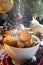 Christmas cookies with snowing sugar