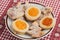 Christmas cookies, traditional shortbread Christmas cakes with jam and sugar