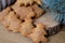 Christmas cookies on a wooden background. Christmas and New Year holiday composition. Selective focus.