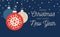 Christmas coronavirus ball banner. Christmas events and holidays during a pandemic Vector flat cartoon illustration