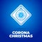 Christmas Coronavirus road sign. Christmas ball Corona virus Bacteria Cell Icon, 2019-nCoV in caution traffic signs. Warning