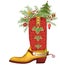 Christmas cowboy boot.Luxury shoe isolated on whit