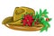Christmas cowboy hat and holiday elements