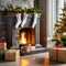 Christmas Coziness: A Warm Fireplace, Stockings Hung, and Gifts by the Tree