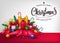 Christmas Creative 3D Realistic Banner Design with Wishing You A Merry Christmas