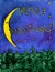 Christmas crescent in the night forest - vectror watercolor painting