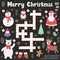 Christmas crossword game for kids. Holidays educational activity search word