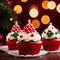 christmas cupcakes , festive treats with colorful icing