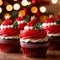 christmas cupcakes , festive treats with colorful icing