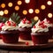 christmas cupcakes , festive treats with colorful icing