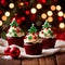 christmas cupcakes , festive treats with colorful icing