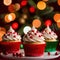 christmas cupcakes , festive treats with colorful icing