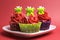 Christmas cupcakes with fun and quirky reindeer faces