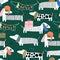 Christmas cute dachshund pattern. Hand drawn winter seamless texture with festive dogs holding gifts. Vector illustration