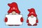 Christmas cute gnomes with red clothes and card