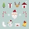 Christmas cute icon set in pastel colour