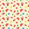 Christmas Cute Jump Santa Claus Cherry Lamp Yellow Pattern For Wrapping Paper