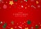 Christmas day happy new year red background shine light snowflake gift style with space