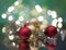 christmas decor light garland ball bokeh background glitter macro