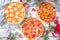 Christmas decorated pizza