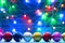 Christmas decoration ball light blur colored illuminated