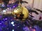 Christmas, decoration, ball, shiny, lights,