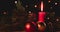 Christmas decoration with balls and candle